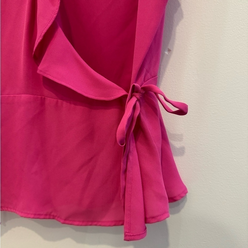 Banana Republic Pink Ruffled Wrap Blouse - Picture 6 of 9